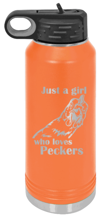 Just A Girl Who Loves Peckers - 32oz Mug Laser Engraved- Orange