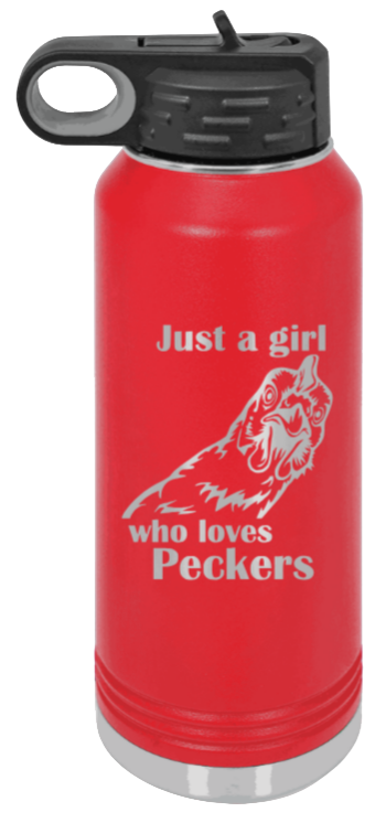 Just A Girl Who Loves Peckers - 32oz Mug Laser Engraved- Red