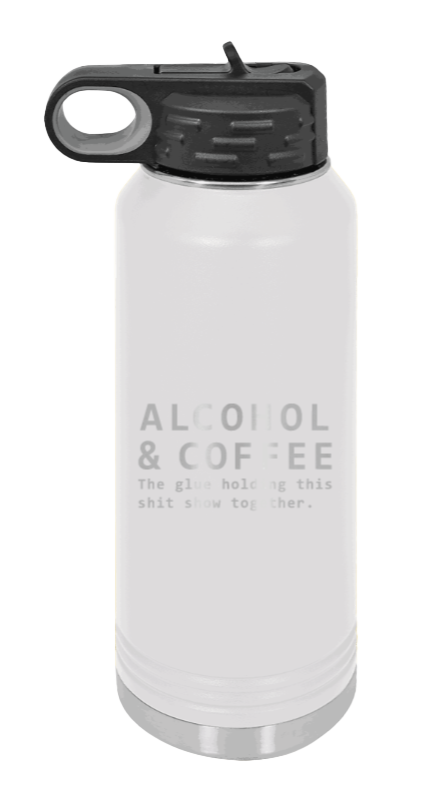 Alcohol And Coffee - 32oz Mug Laser Engraved- White