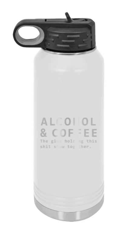 Alcohol And Coffee - 32oz Mug Laser Engraved- White