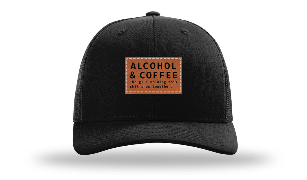 Alcohol & Coffee Leather Patch Richardson 112 Hat