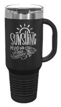 Load image into Gallery viewer, Sunshine Mixed with a Little Hurricane 40oz Handle Mug Laser Engraved
