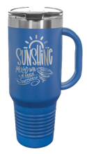 Load image into Gallery viewer, Sunshine Mixed with a Little Hurricane 40oz Handle Mug Laser Engraved
