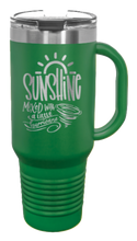 Load image into Gallery viewer, Sunshine Mixed with a Little Hurricane 40oz Handle Mug Laser Engraved
