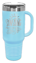 Load image into Gallery viewer, Sunshine Mixed with a Little Hurricane 40oz Handle Mug Laser Engraved
