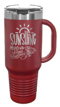 Load image into Gallery viewer, Sunshine Mixed with a Little Hurricane 40oz Handle Mug Laser Engraved
