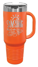 Load image into Gallery viewer, Sunshine Mixed with a Little Hurricane 40oz Handle Mug Laser Engraved
