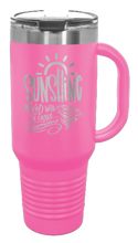 Load image into Gallery viewer, Sunshine Mixed with a Little Hurricane 40oz Handle Mug Laser Engraved
