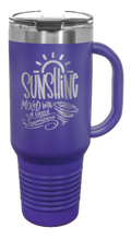 Load image into Gallery viewer, Sunshine Mixed with a Little Hurricane 40oz Handle Mug Laser Engraved
