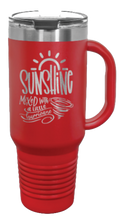 Load image into Gallery viewer, Sunshine Mixed with a Little Hurricane 40oz Handle Mug Laser Engraved
