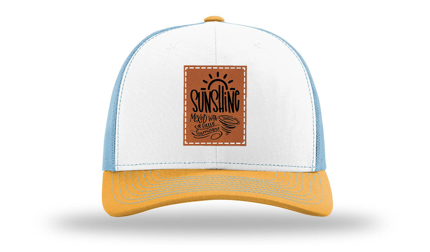 Sunshine Mixed With a Hurricane Leather Patch Richardson 112 Hat