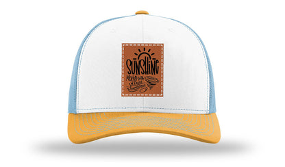 Sunshine Mixed With a Hurricane Leather Patch Richardson 112 Hat