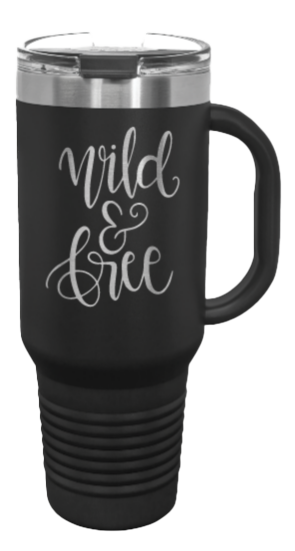 Wild and Free 40oz Handle Mug Laser Engraved