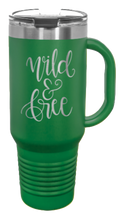 Load image into Gallery viewer, Wild and Free 40oz Handle Mug Laser Engraved
