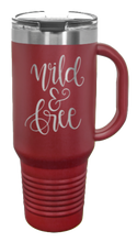 Load image into Gallery viewer, Wild and Free 40oz Handle Mug Laser Engraved
