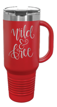 Load image into Gallery viewer, Wild and Free 40oz Handle Mug Laser Engraved
