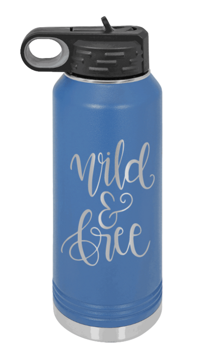 Wild & Free - 32oz Mug Laser Engraved- Royal Blue