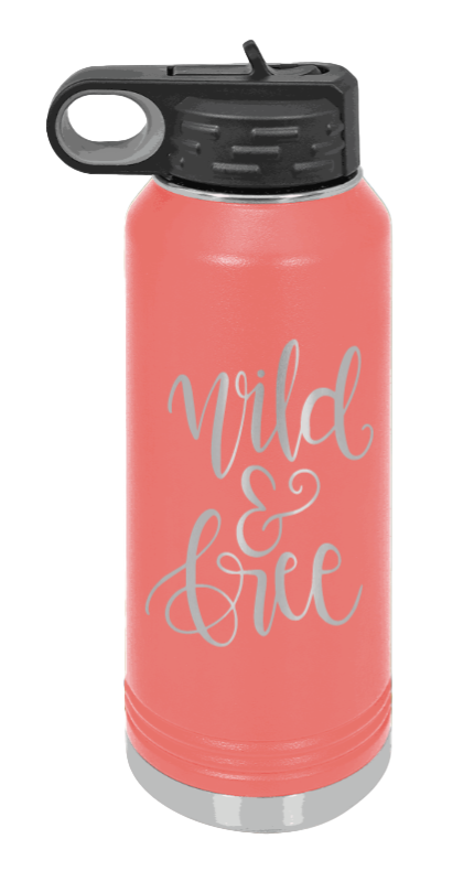 Wild & Free - 32oz Mug Laser Engraved- Coral