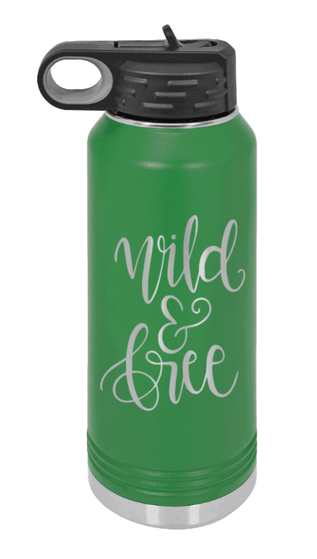 Wild & Free - 32oz Mug Laser Engraved- Green