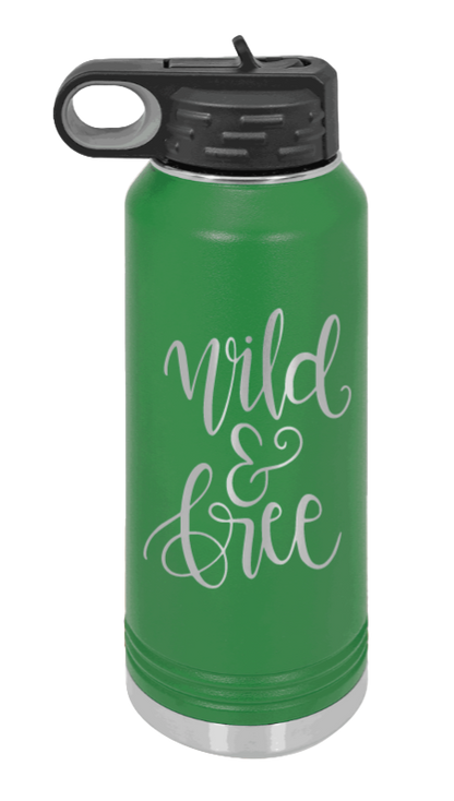 Wild & Free - 32oz Mug Laser Engraved- Green