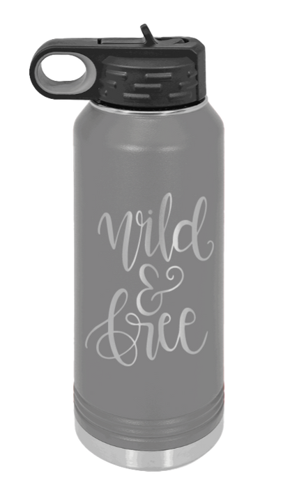 Wild & Free - 32oz Mug Laser Engraved- Dark Grey
