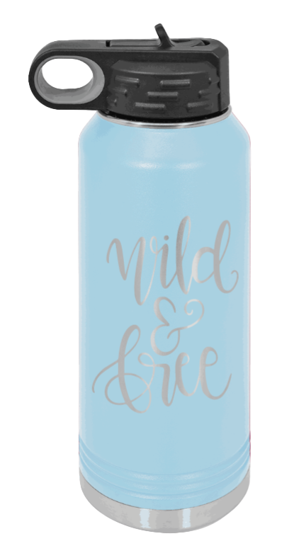 Wild & Free - 32oz Mug Laser Engraved- Light Blue