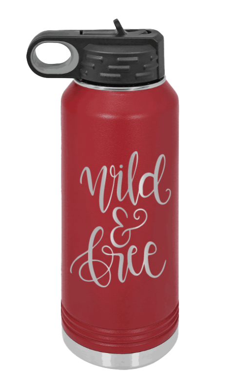 Wild & Free - 32oz Mug Laser Engraved- Maroon