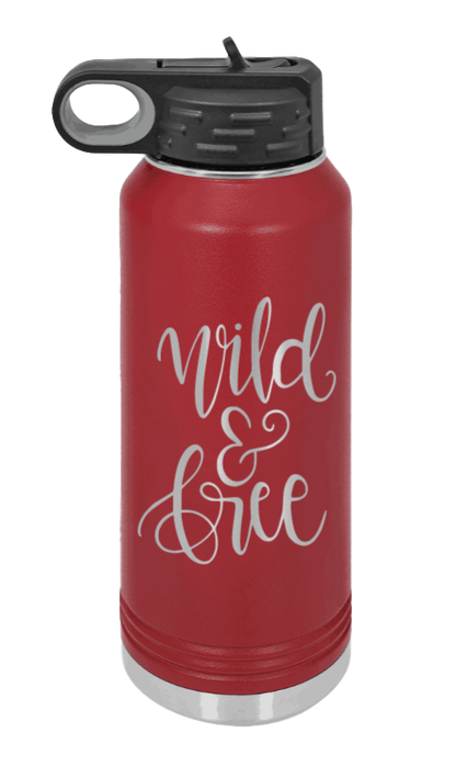 Wild & Free - 32oz Mug Laser Engraved- Maroon