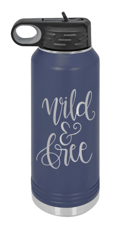 Wild & Free - 32oz Mug Laser Engraved- Navy