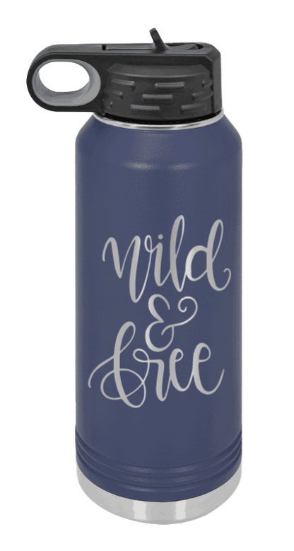 Wild & Free - 32oz Mug Laser Engraved- Navy