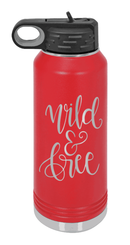 Wild & Free - 32oz Mug Laser Engraved- Red