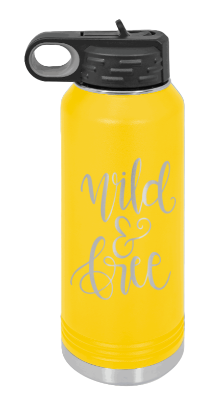 Wild & Free - 32oz Mug Laser Engraved- Yellow
