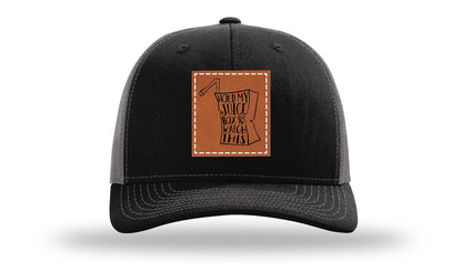 Hold My Juice Box Leather Patch Richardson 112 Hat