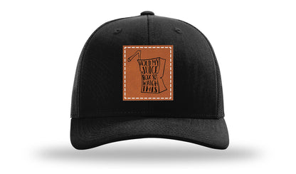 Hold My Juice Box Leather Patch Richardson 112 Hat