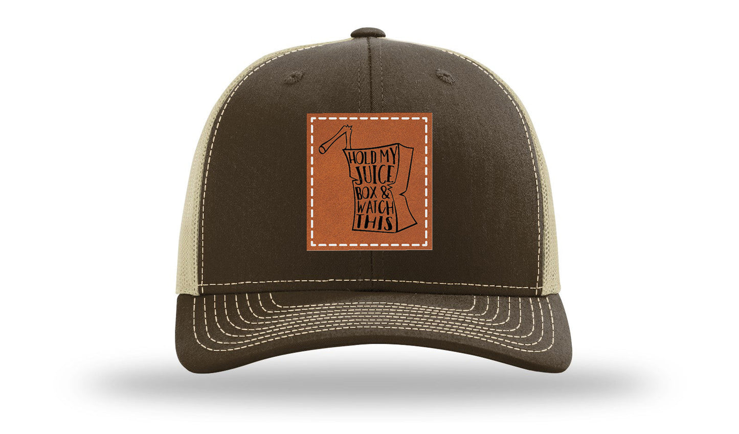 Hold My Juice Box Leather Patch Richardson 112 Hat