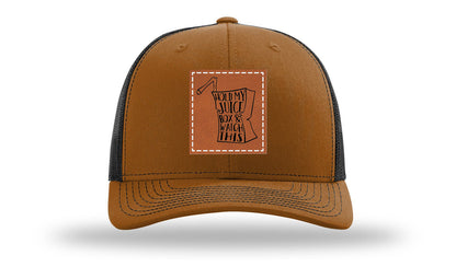 Hold My Juice Box Leather Patch Richardson 112 Hat