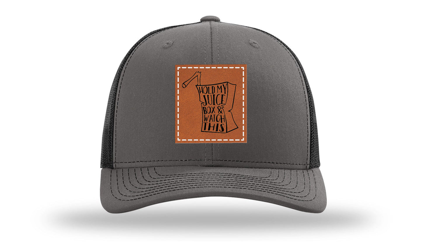 Hold My Juice Box Leather Patch Richardson 112 Hat
