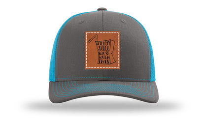 Hold My Juice Box Leather Patch Richardson 112 Hat