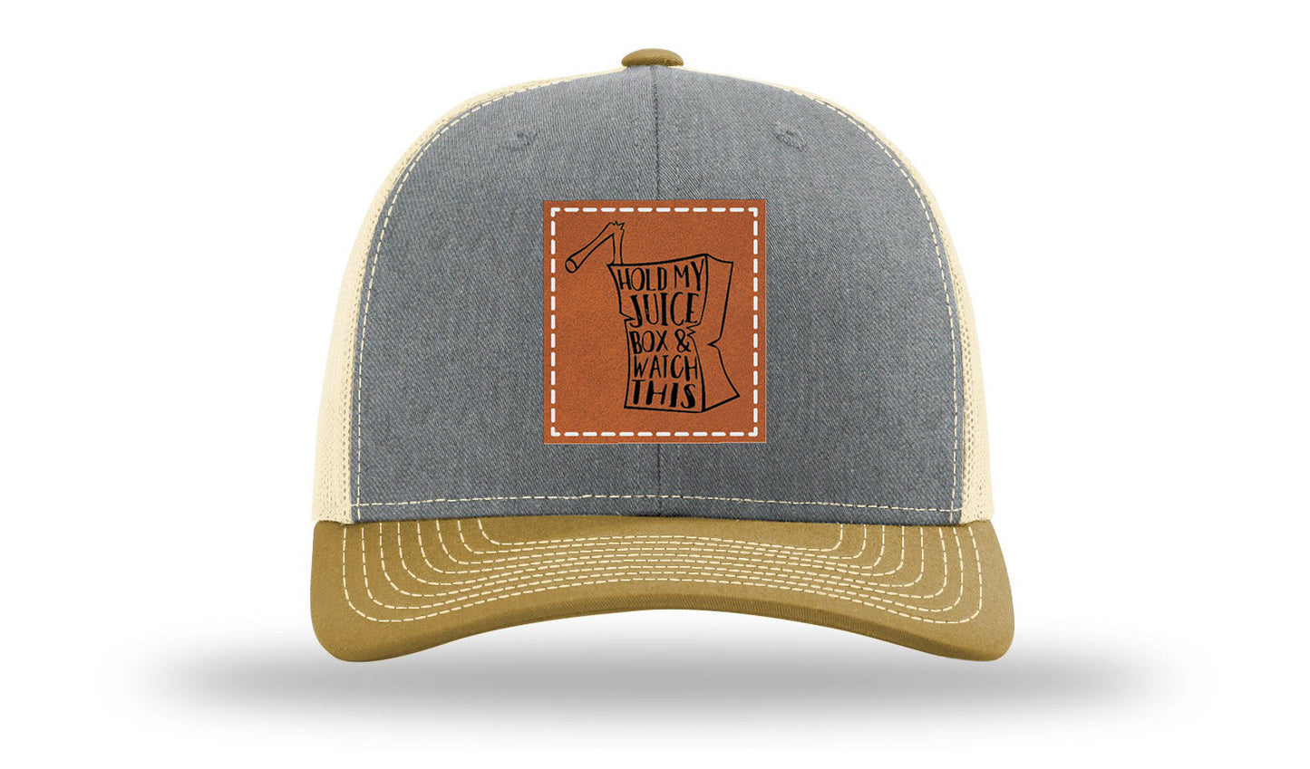 Hold My Juice Box Leather Patch Richardson 112 Hat