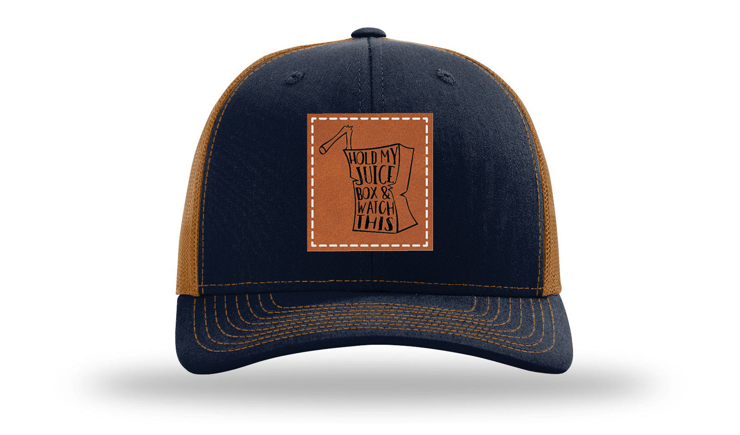 Hold My Juice Box Leather Patch Richardson 112 Hat