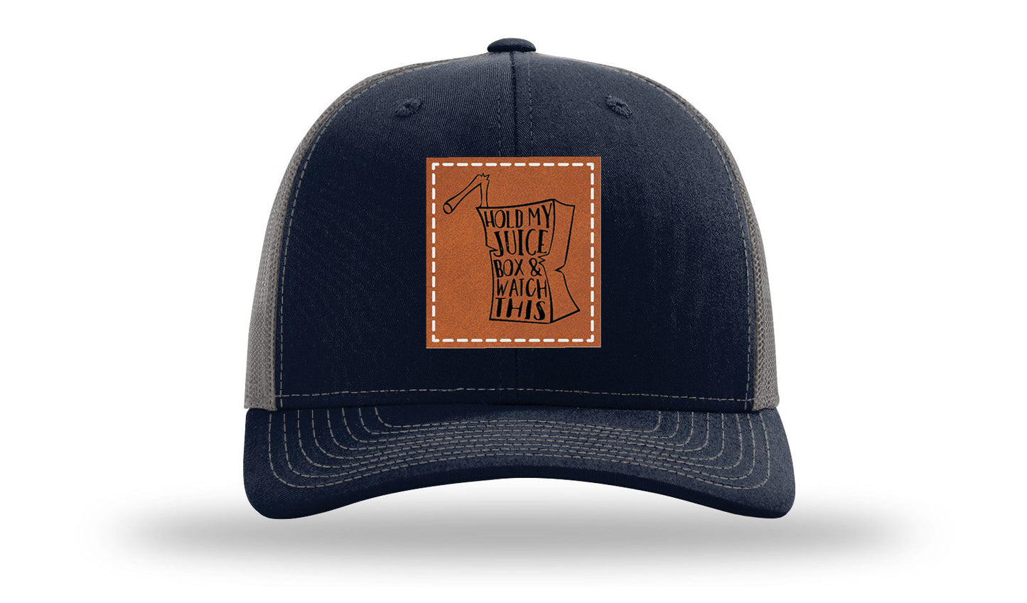 Hold My Juice Box Leather Patch Richardson 112 Hat