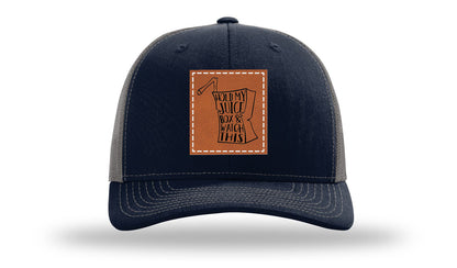 Hold My Juice Box Leather Patch Richardson 112 Hat