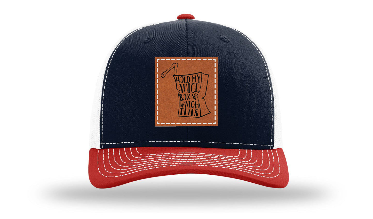 Hold My Juice Box Leather Patch Richardson 112 Hat