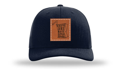Hold My Juice Box Leather Patch Richardson 112 Hat