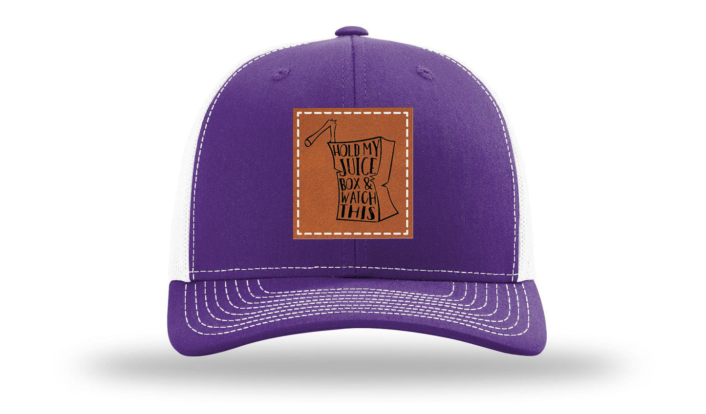 Hold My Juice Box Leather Patch Richardson 112 Hat
