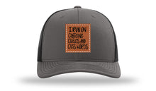 Load image into Gallery viewer, I Run On Caffeine Chaos and Cuss Words Leather Patch Richardson 112 Hat
