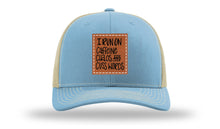 Load image into Gallery viewer, I Run On Caffeine Chaos and Cuss Words Leather Patch Richardson 112 Hat
