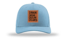 Load image into Gallery viewer, I Run On Caffeine Chaos and Cuss Words Leather Patch Richardson 112 Hat

