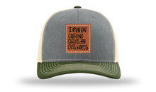 Load image into Gallery viewer, I Run On Caffeine Chaos and Cuss Words Leather Patch Richardson 112 Hat
