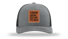 Load image into Gallery viewer, I Run On Caffeine Chaos and Cuss Words Leather Patch Richardson 112 Hat
